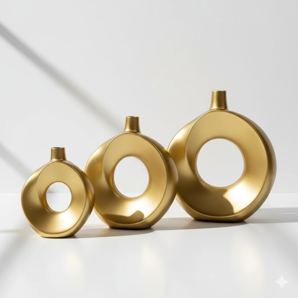 Luxe Gold Torus Vases